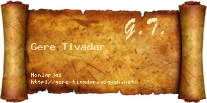 Gere Tivadar névjegykártya