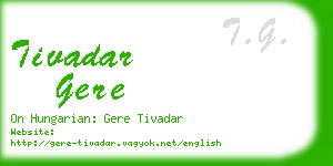 tivadar gere business card